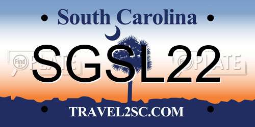 SGSL22 South Carolina License Plate