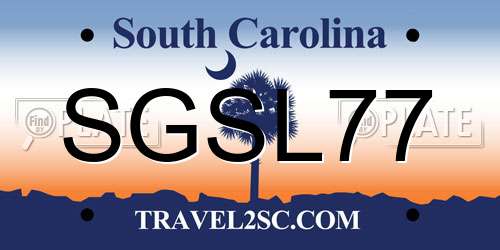 SGSL77 South Carolina License Plate