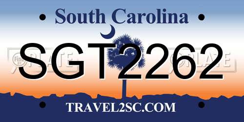 SGT2262 South Carolina License Plate
