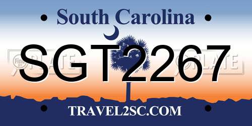 SGT2267 South Carolina License Plate
