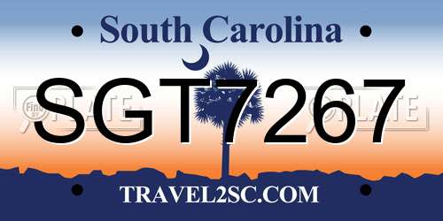 SGT7267 South Carolina License Plate
