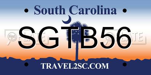 SGTB56 South Carolina License Plate