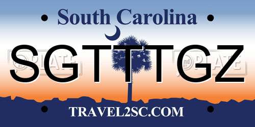 SGTTTGZ South Carolina License Plate
