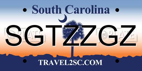 SGTZZGZ South Carolina License Plate