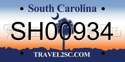 SH00934 South Carolina License Plate