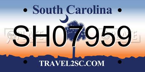 SH07959 South Carolina License Plate