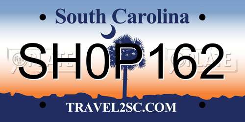 SH0P162 South Carolina License Plate