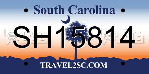 SH15814 South Carolina License Plate