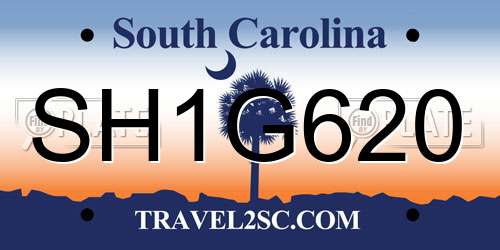 SH1G620 South Carolina License Plate