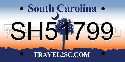 SH51799 South Carolina License Plate