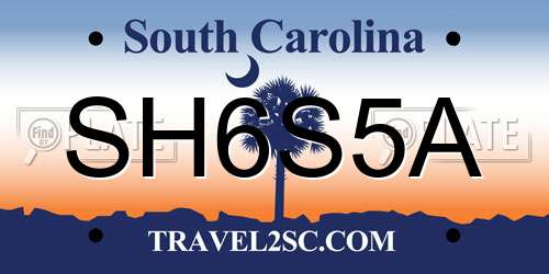 SH6S5A South Carolina License Plate