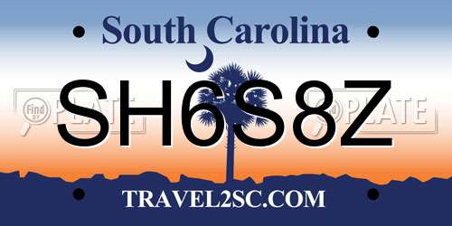 SH6S8Z South Carolina License Plate