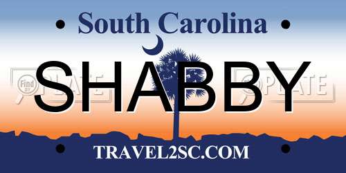 SHABBY South Carolina License Plate