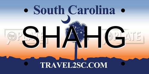 SHAHG South Carolina License Plate