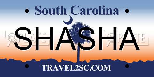 SHASHA South Carolina License Plate