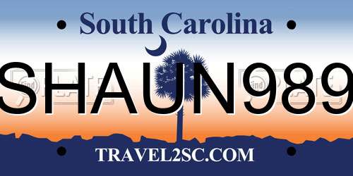 SHAUN989 South Carolina License Plate