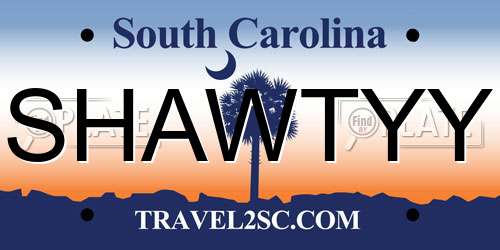 SHAWTYY South Carolina License Plate