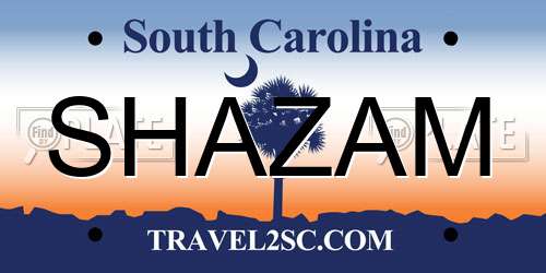 SHAZAM South Carolina License Plate
