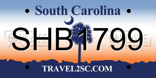 SHB1799 South Carolina License Plate