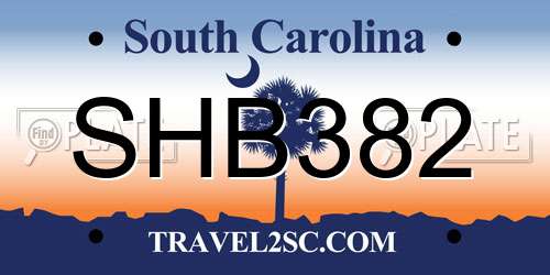 SHB382 South Carolina License Plate