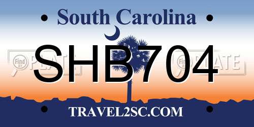 SHB704 South Carolina License Plate