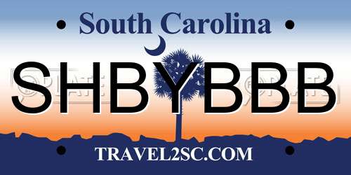 SHBYBBB South Carolina License Plate