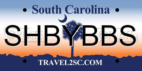 SHBYBBS South Carolina License Plate