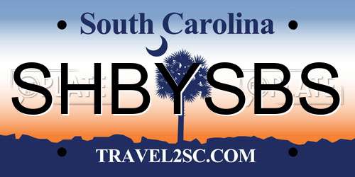 SHBYSBS South Carolina License Plate