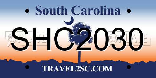 SHC2030 South Carolina License Plate