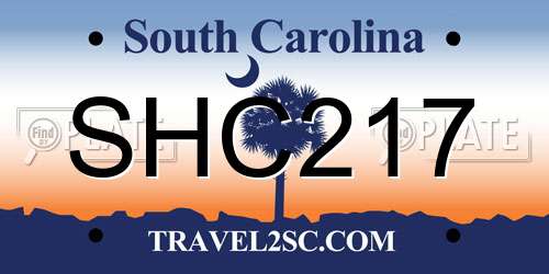 SHC217 South Carolina License Plate