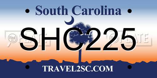 SHC225 South Carolina License Plate