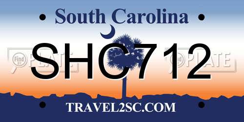 SHC712 South Carolina License Plate