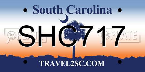 SHC717 South Carolina License Plate