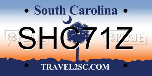 SHC71Z South Carolina License Plate