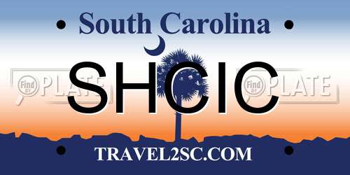 SHCIC South Carolina License Plate