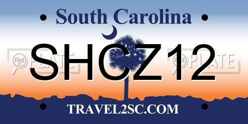 SHCZ12 South Carolina License Plate