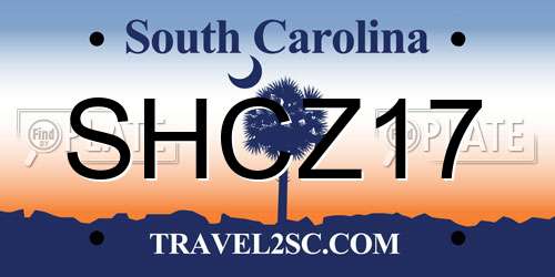 SHCZ17 South Carolina License Plate