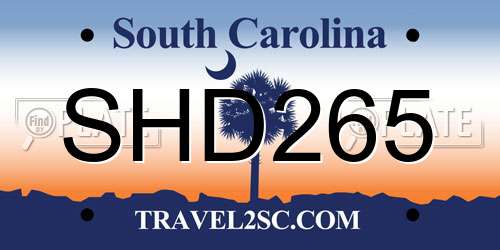 SHD265 South Carolina License Plate