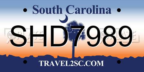 SHD7989 South Carolina License Plate