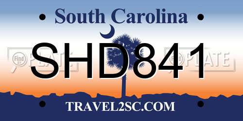 SHD841 South Carolina License Plate