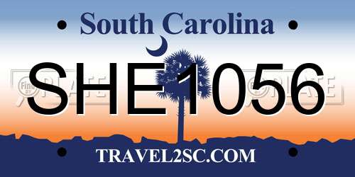 SHE1056 South Carolina License Plate