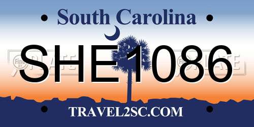 SHE1086 South Carolina License Plate