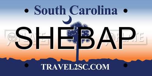 SHEBAP South Carolina License Plate