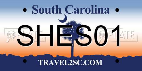 SHES01 South Carolina License Plate