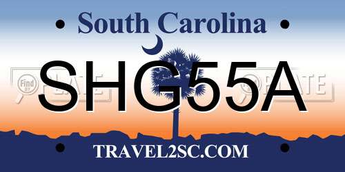 SHG55A South Carolina License Plate