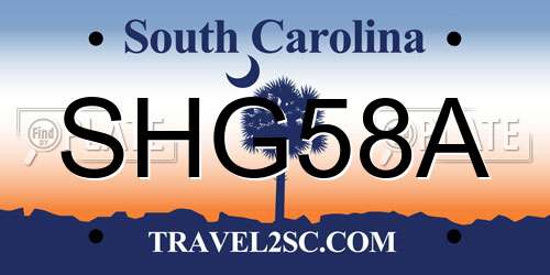 SHG58A South Carolina License Plate