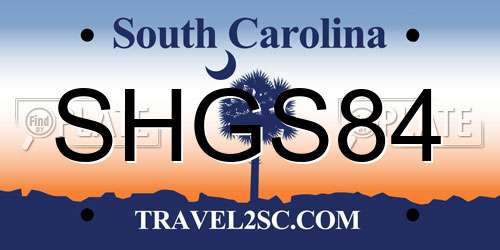 SHGS84 South Carolina License Plate