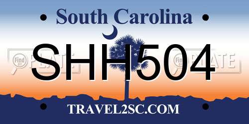 SHH504 South Carolina License Plate