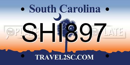 SHI897 South Carolina License Plate