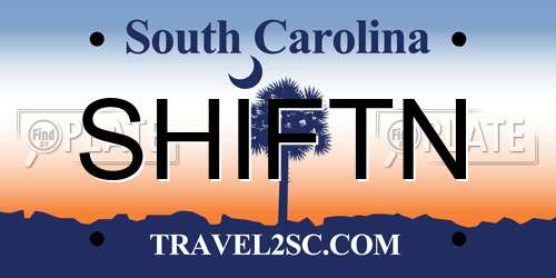SHIFTN South Carolina License Plate